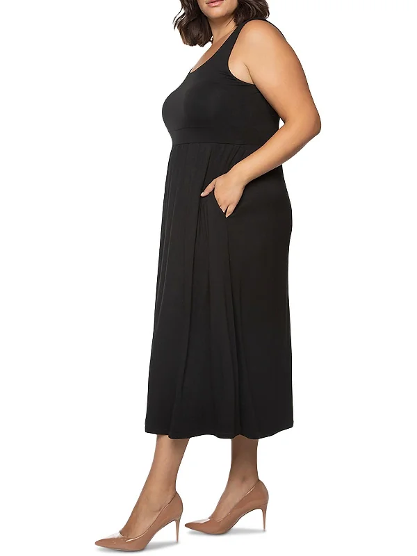 Women's Athletic Outfit Plus Womens Scoop-Neck Long Maxi Dress
