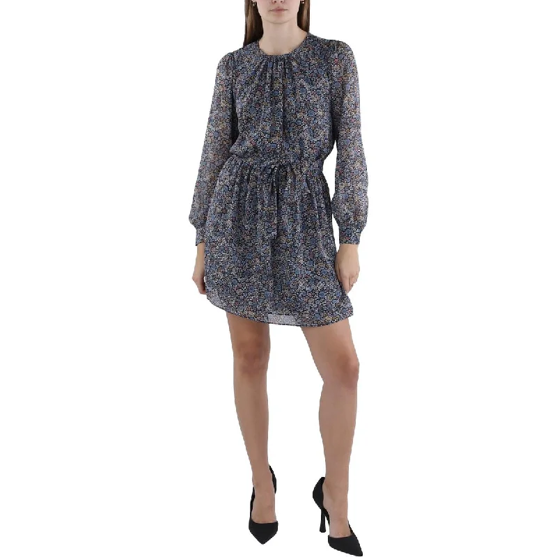 Women's Workout Clothing Petites Womens Floral Print Summer Sheath Dress