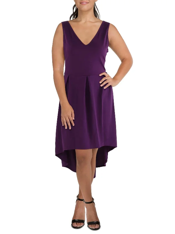 Affordable Women's Clothes Plus Womens Hi-Low Pleated Maxi Dress