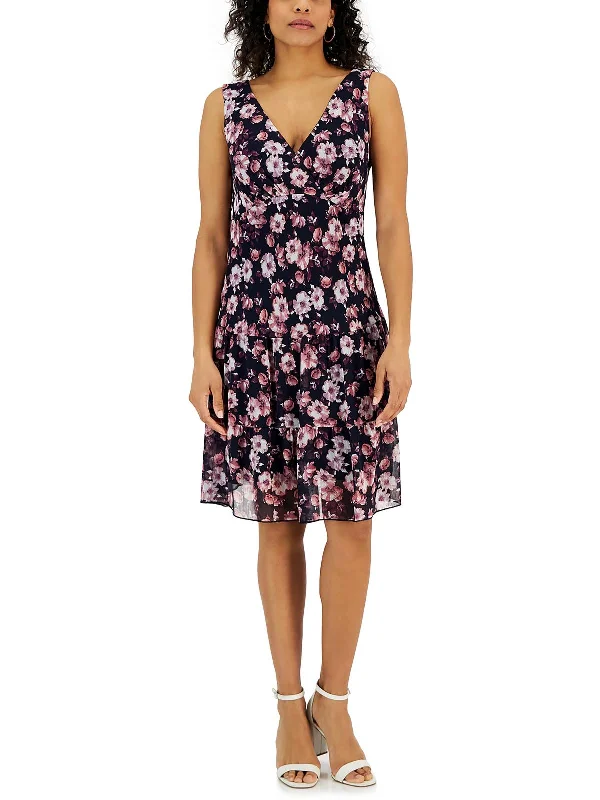 Must-Have Styles Womens Tiered Floral Wear To Work Dress