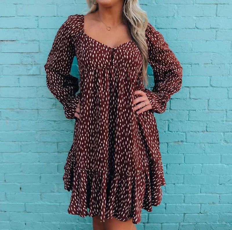Online Clothing Stores All Dolled Up Dress In Brick
