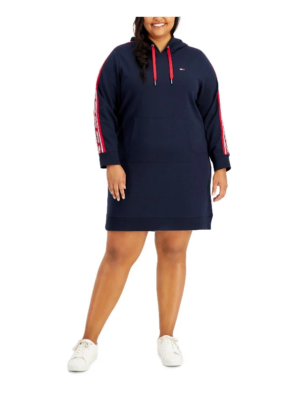 Casual Outfit For Women Plus Womens Hoodie Midi Sweatshirt Dress