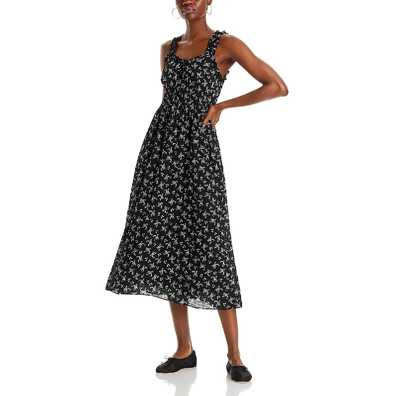 Chic Women's Clothing Online Womens Floral Print Square Neck Maxi Dress