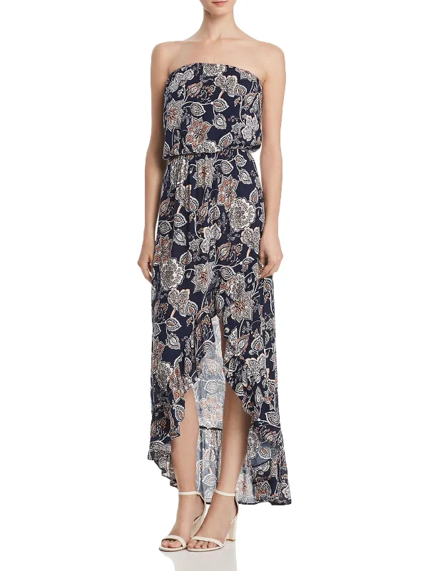Formal Outfit For Women Womens Strapless Floral Maxi Dress