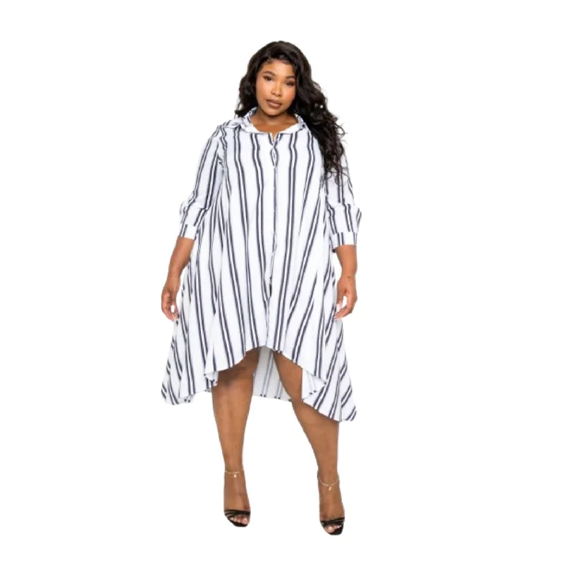 Stylish Women's Apparel Stripe Shirt Dress