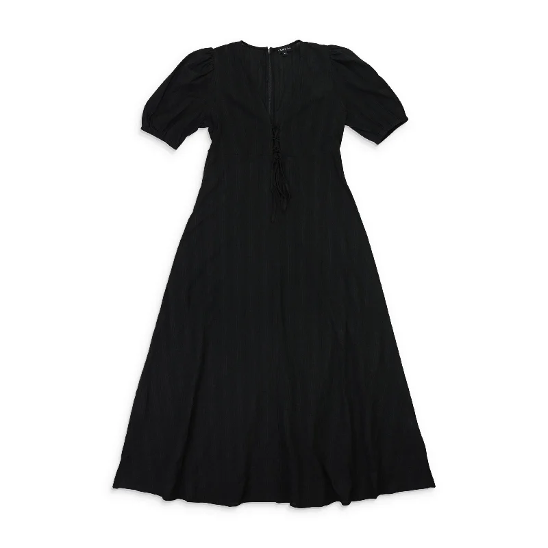 Flash Sale Event CALLIPYGIAN LACE UP BLACK MAXI DRESS