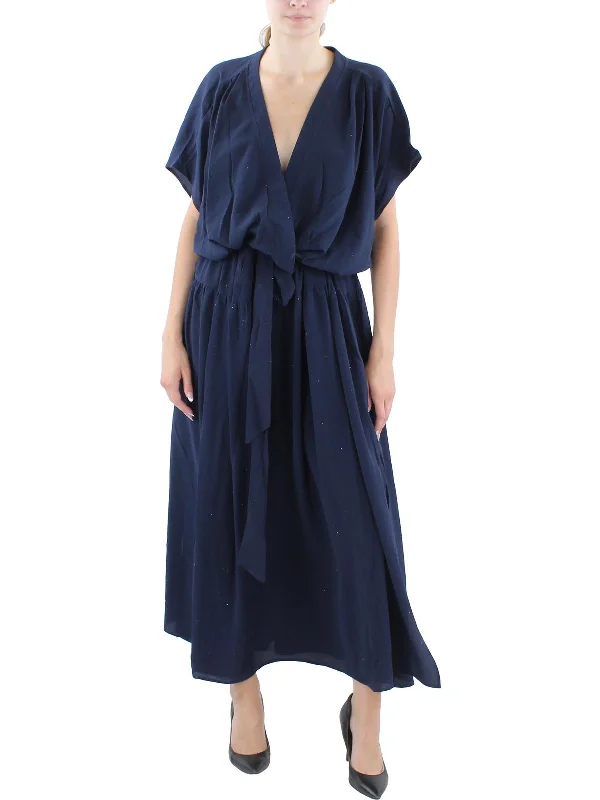Comfy Women's Outfits for Daily Wear Plus Womens Surplice Long Maxi Dress