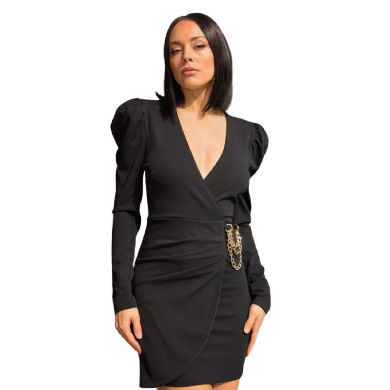 Premium Fashion Long Sleeve Overlay Detailed Fashion Dress