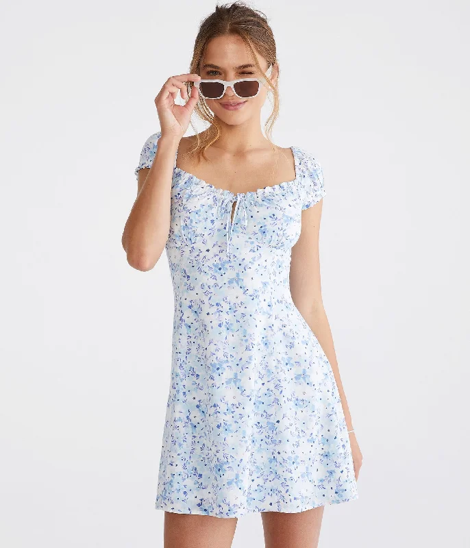 Chic Women's Clothing Aeropostale Floral Sweetheart Fit & Flare Dress