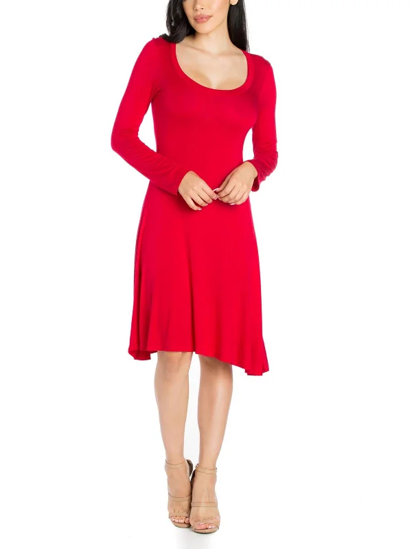 Comfortable Lounge Clothing Womens Long Sleeves Mini Fit & Flare Dress