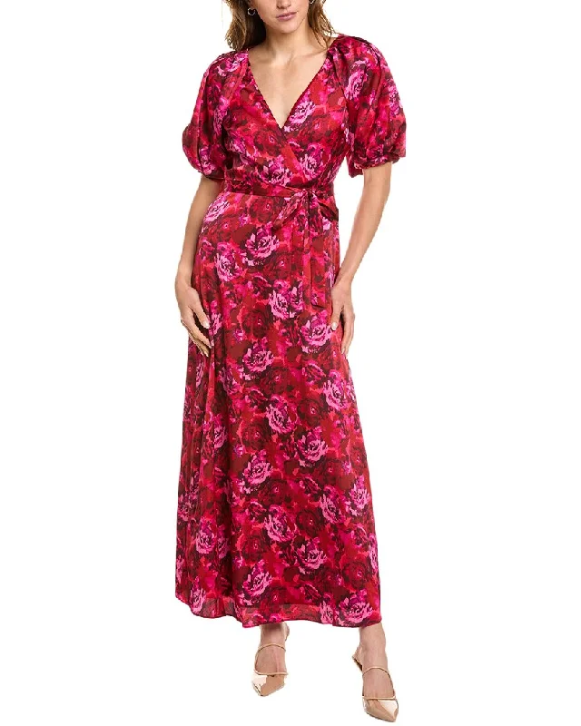 Unique Women's Fashion Pieces Maison Tara Pebble Satin Maxi Dress
