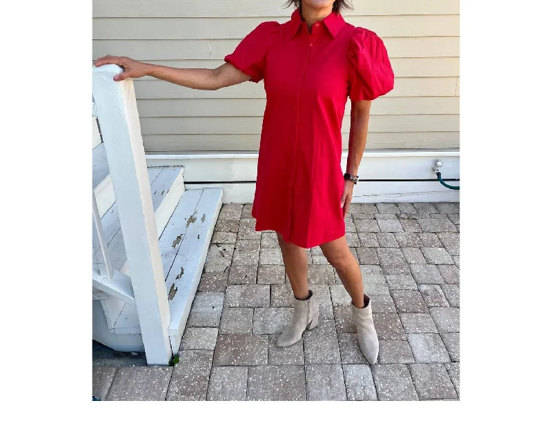 Charming Women's Outfit For Special Occasions Rayna Dress In Red