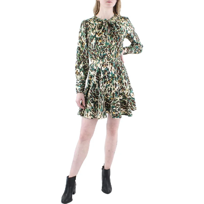 Women's Outerwear Garments Davina Womens Floral Mini Fit & Flare Dress