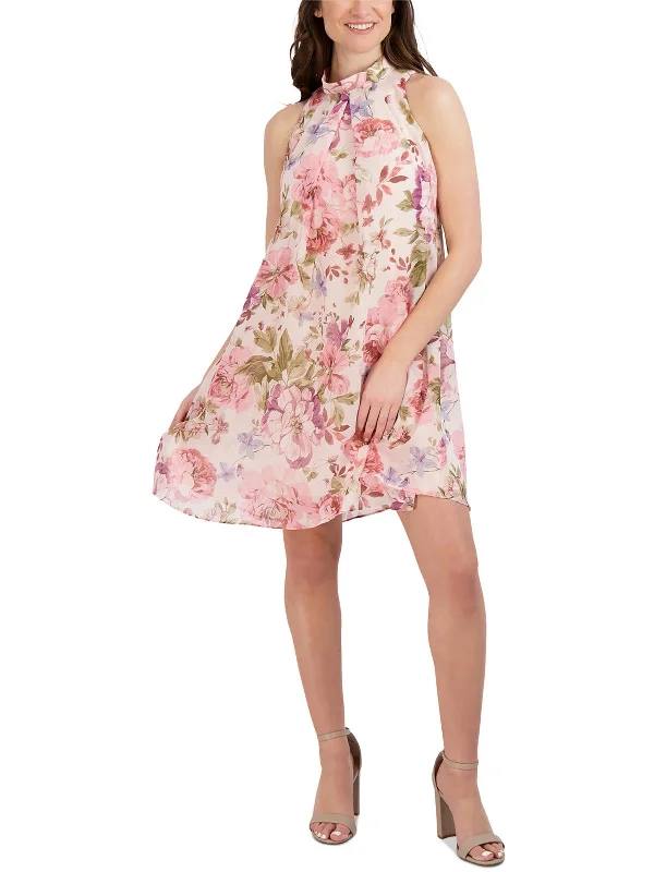 Comfortable Outfit For Women Womens Floral Mini Halter Dress