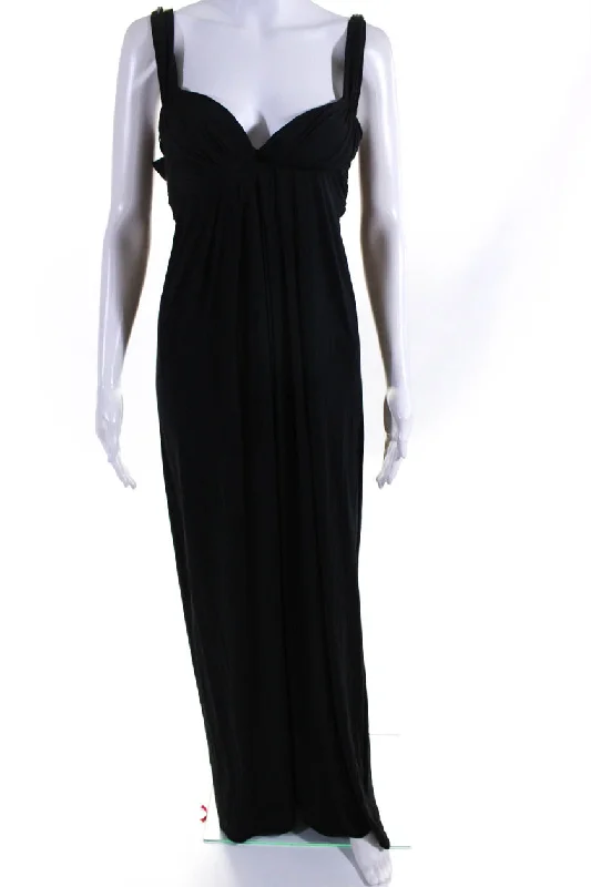 Chic Wardrobe Carlos Miele Women's Sleeveless Maxi Dress Black