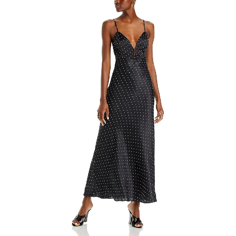 Women's Fashion Essentials Karlotta Womens Satin Polka Dot Slip Dress