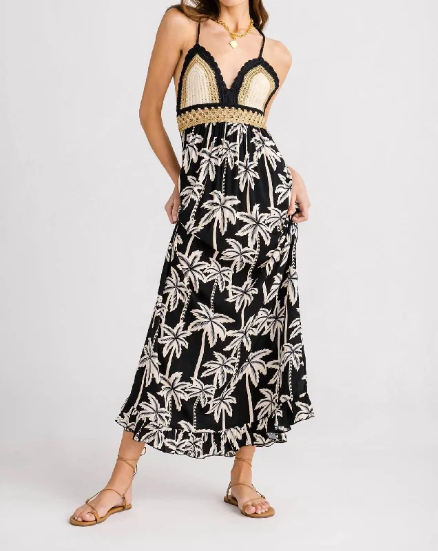 Online Boutiques Clothing Crochet Maxi Dress In Black