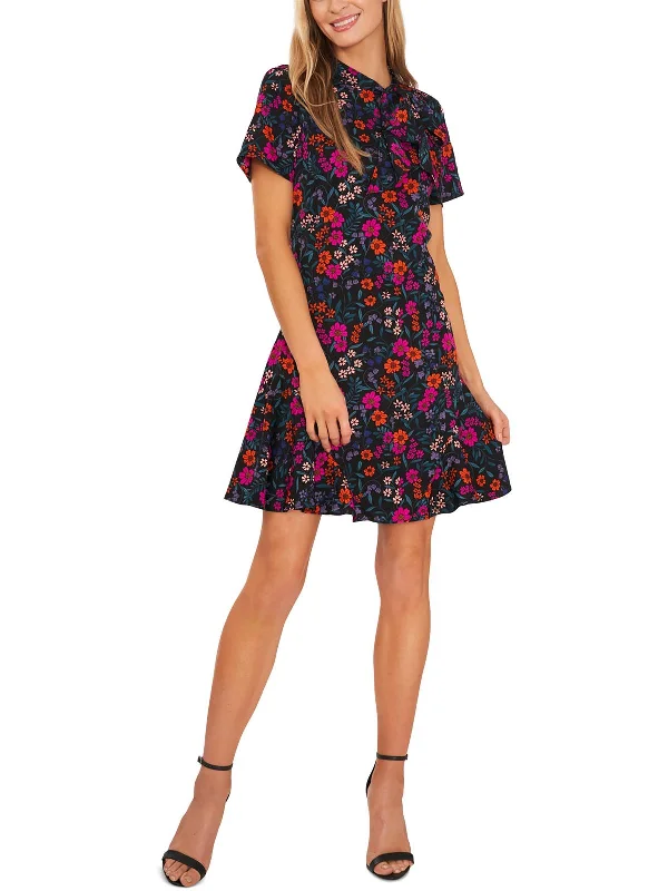 Business Casual Outfits Womens Floral Print Chiffon Wear To Work Dress