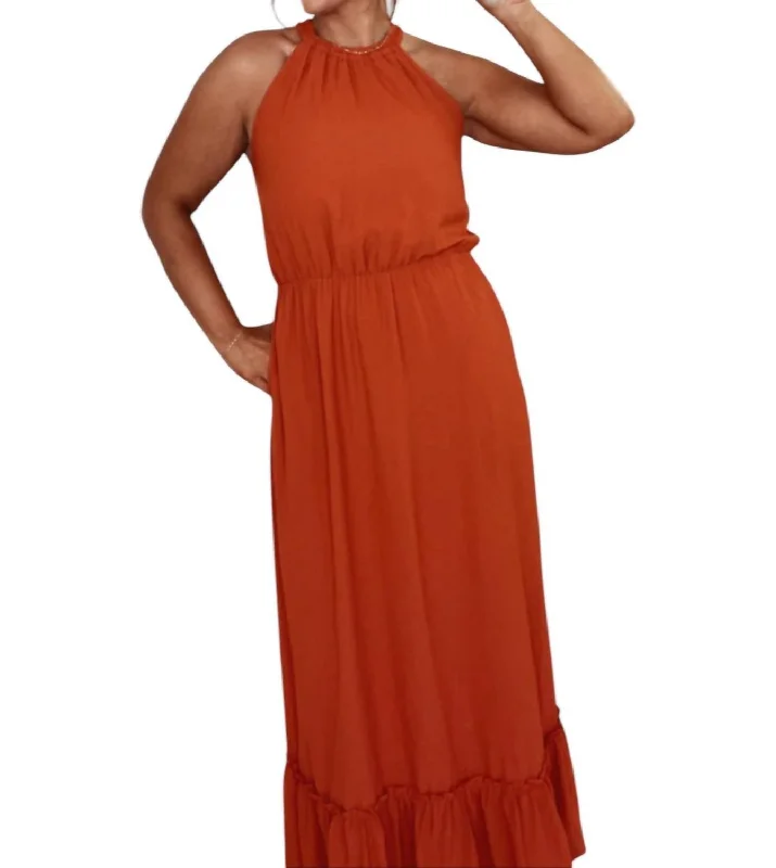 Affordable Trendy Clothes For Women Endless Memories Maxi Dress In Orange