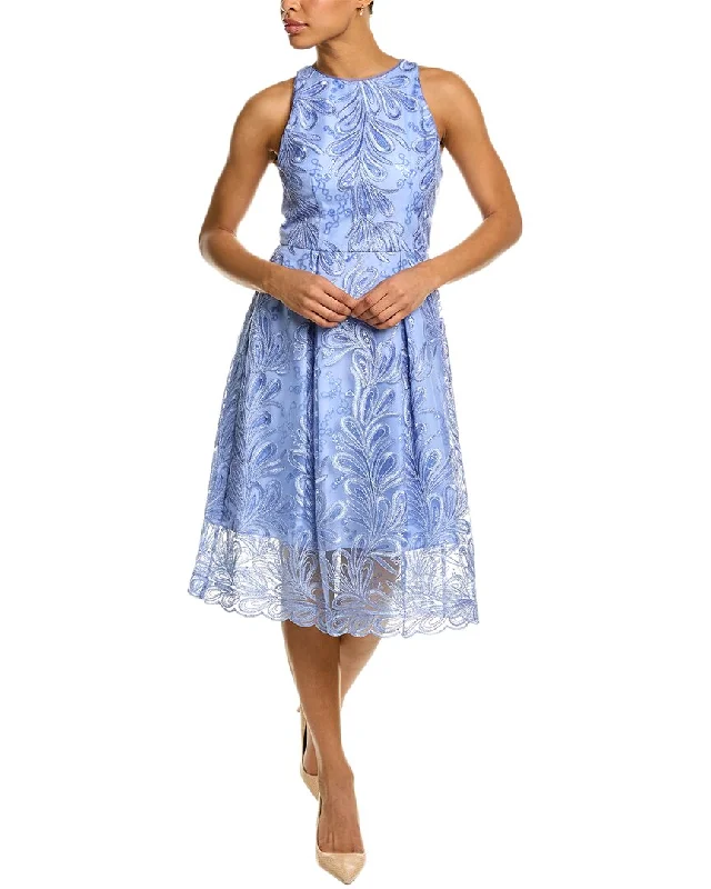 Women's Clothing for All Occasions Adrianna Papell Embroidered A-Line Dress