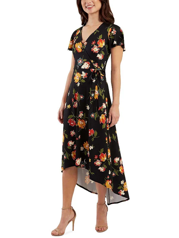 Women's Seasonal Wardrobe Clothing Juniors Womens Floral Hi Low Maxi Dress