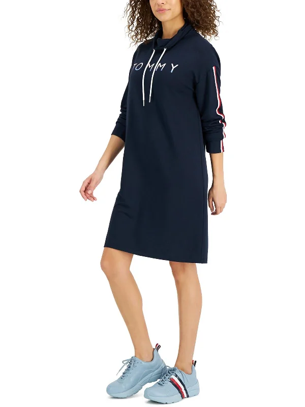 Fashionable Dresses for Women Womens Above Knee Drawstring Sweatshirt Dress