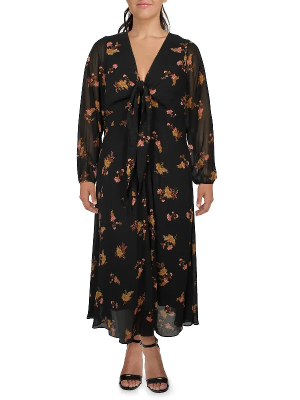 Women's Cozy Clothes Plus Angelina Womens Printed Chiffon Maxi Dress