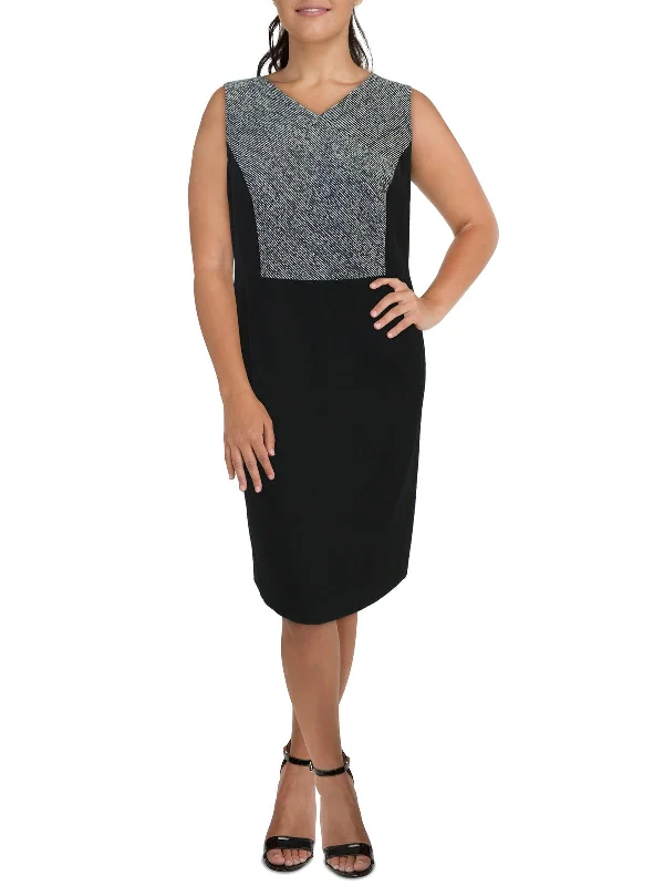 Fashionable Women's Clothes Plus Womens V-Neck Sleeveless Sheath Dress