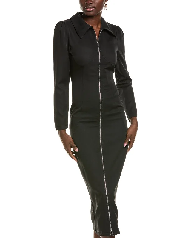 Edgy Fashion To My Lovers Front Zip Maxi Dress