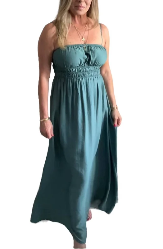 Contemporary Women's Clothing Essential Maxi Dress In Teal