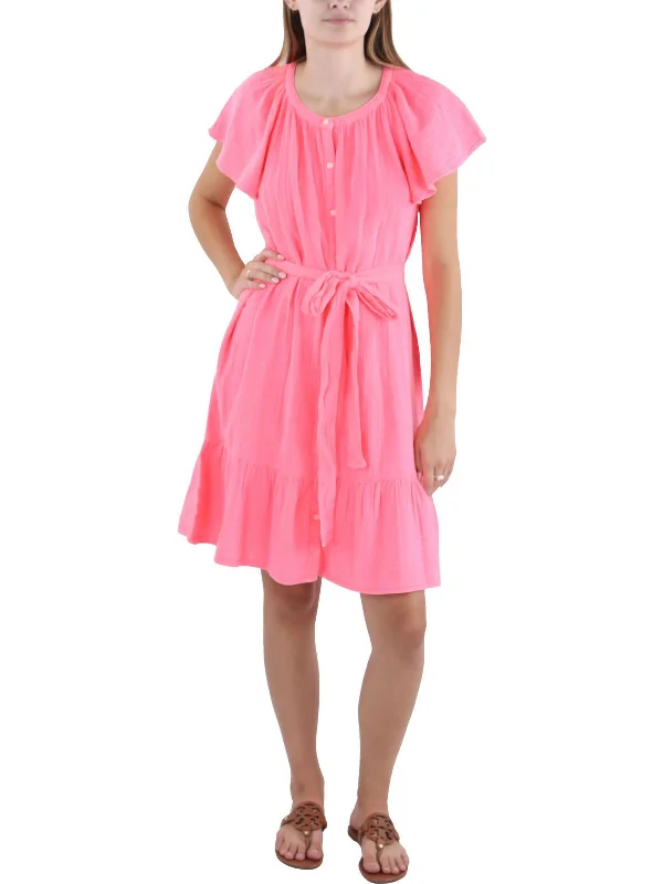 Women's Online Clothing Boutique Womens Cotton Belted Sweatshirt Dress