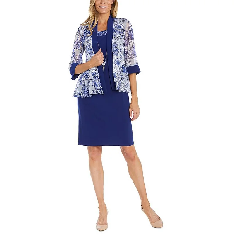 Exclusive Online Sale Womens Floral Print Jacket Office Wear Two Piece Dress