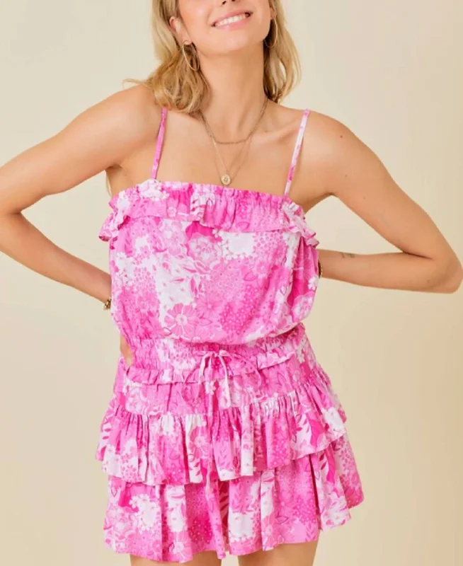 Women's Layered Outfit Nicole Floral Ruffle Dress