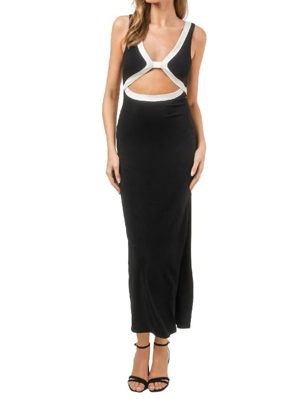 Flash Discount Cut-Out Maxi Dress In Black