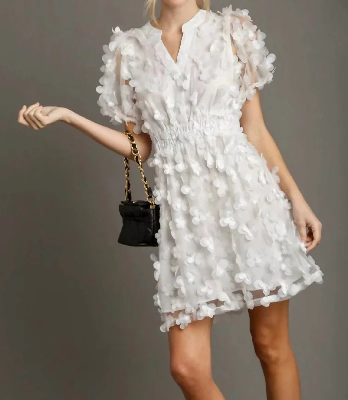 Fashion Women's Clothing Butterfly Organza Dress In White