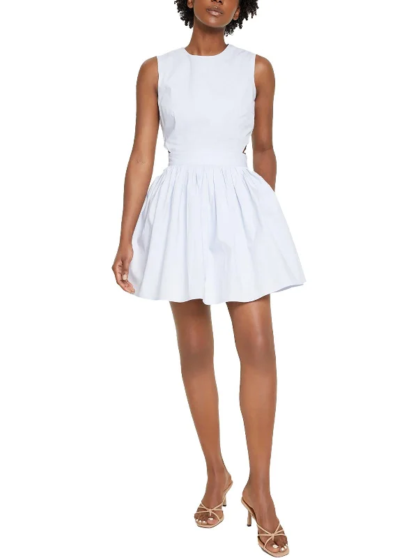 Tailored Clothing For Women Womens Cut-Out Sleeveless Fit & Flare Dress