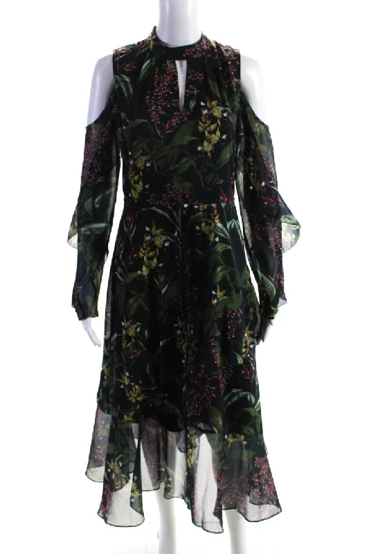 Stylish Outerwear Clothes For Women Marchesa Notte Womens Floral Print A Line Maxi Dress Navy Blue Stylish Outerwear Clothes For Women Marchesa Notte Womens Floral Print A Line Maxi Dress Navy Blue