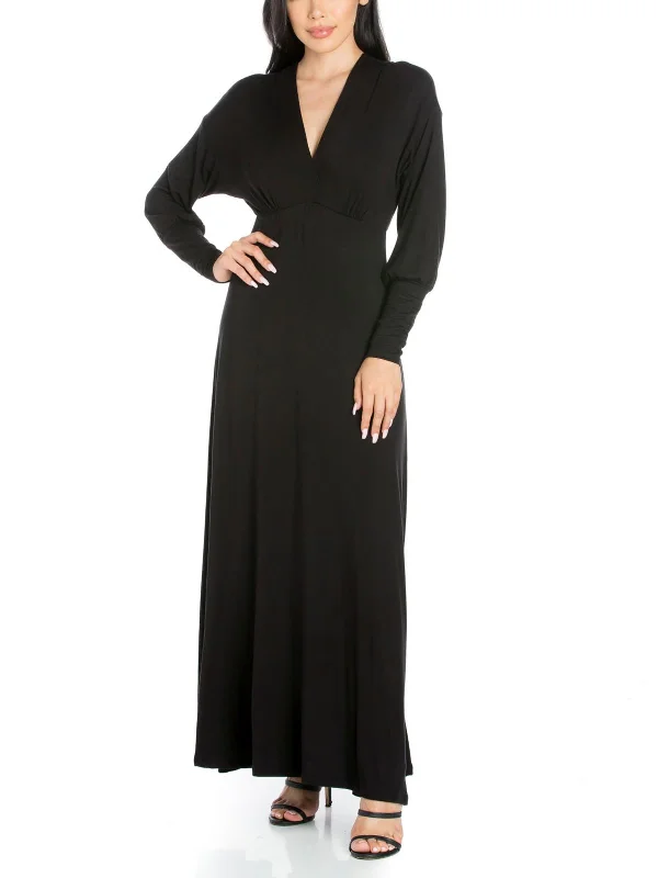 Women Wear Brands Womens Solid Rayon Maxi Dress