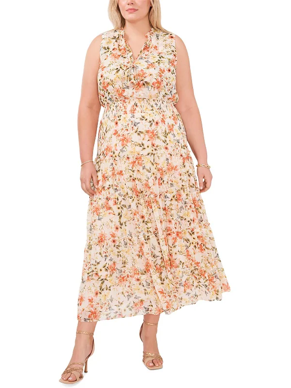 Affordable Women's Garments Plus Womens Floral Print Long Maxi Dress