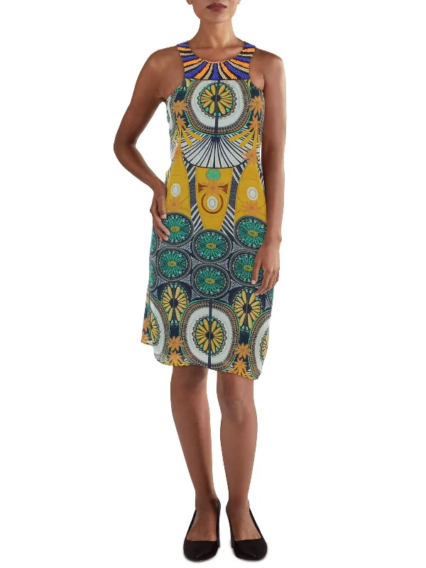 Save Big Womens Floral Print Short Halter Dress