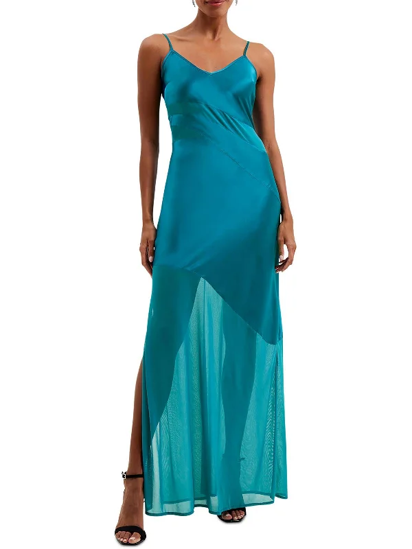 Boho Chic Fashion Womens Satin Strappy Slip Dress
