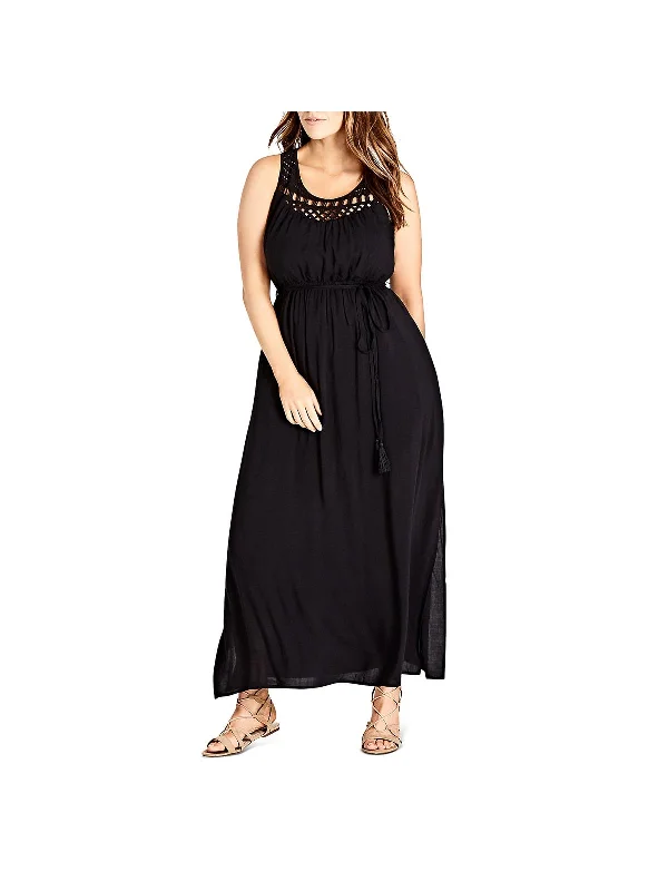 Women's Clothing For Holiday Travel Plus Womens Sleeveless Daytime Maxi Dress