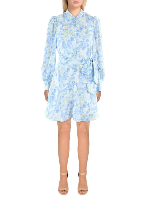Stylish Women's Garments For Holidays Nikole Womens Floral Mini Fit & Flare Dress