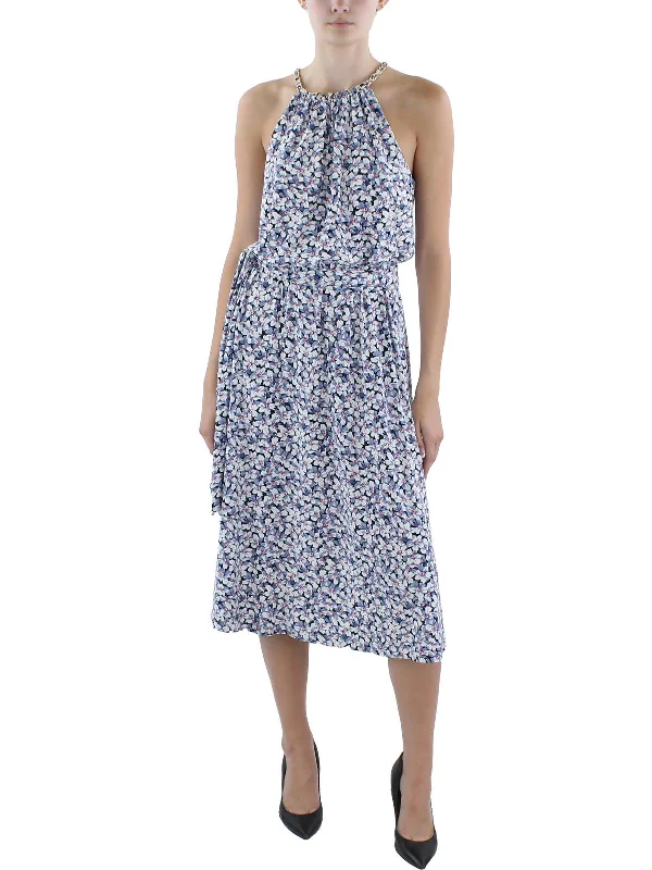 Affordable Women's Clothing Online Womens Floral Print Jersey Halter Dress