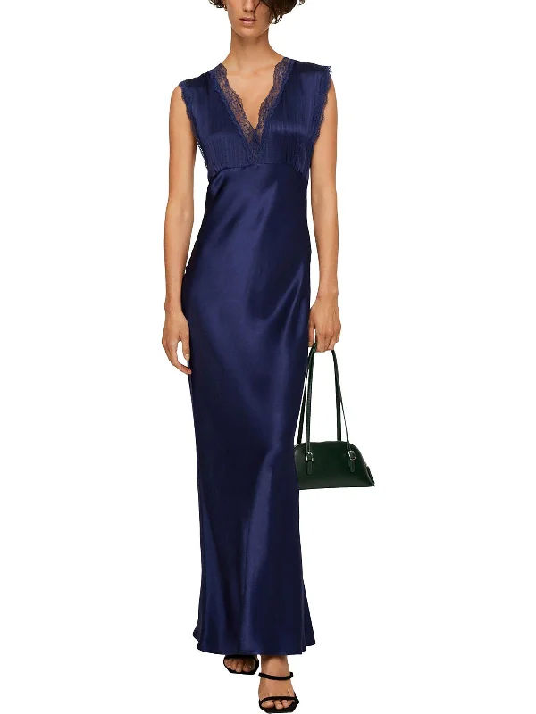 Designer Women's Fashion Online Womens Long Lace Trim Maxi Dress