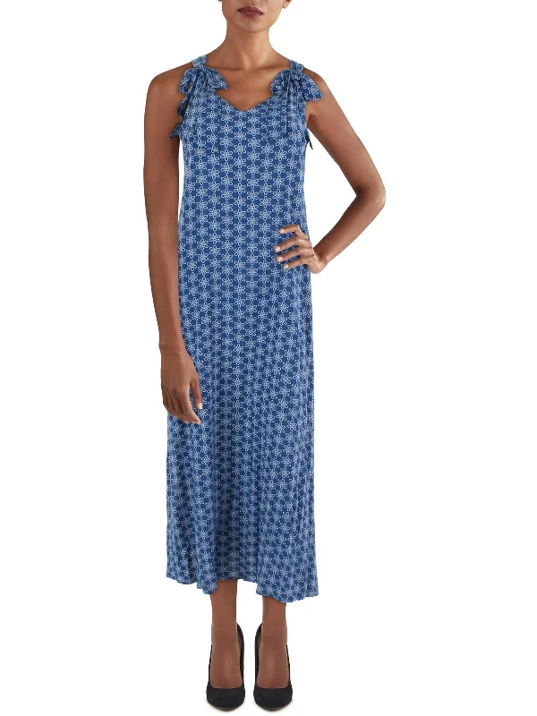 Sophisticated Women's Fashion Womens Floral Print V-Neck Sheath Dress