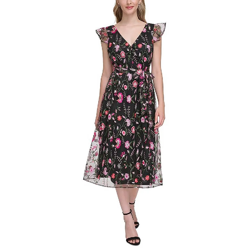 Bundle Offer Womens Floral Embroidered Fit & Flare Dress