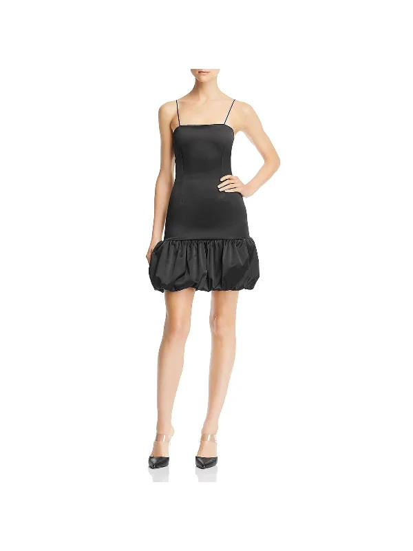 Women's Clothing For Travel Womens Bubble Hem Sleeveless Flounce Dress