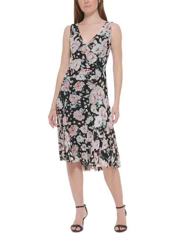 Relaxed Fit Women's Fashion Womens Floral Print Polyester Sheath Dress