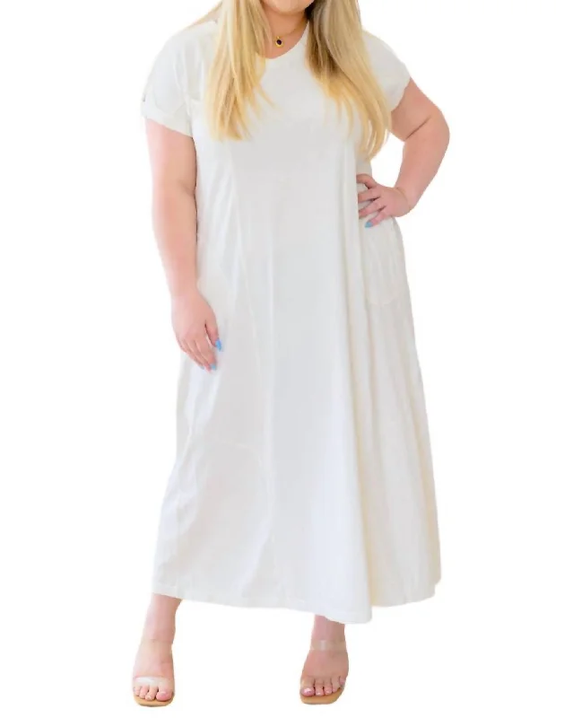 Women's Professional Garments Modern Maritime Shift Maxi Dress In White